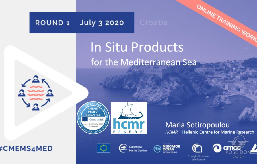 Credits for presentation of In Situ product in Mediterranean Sea